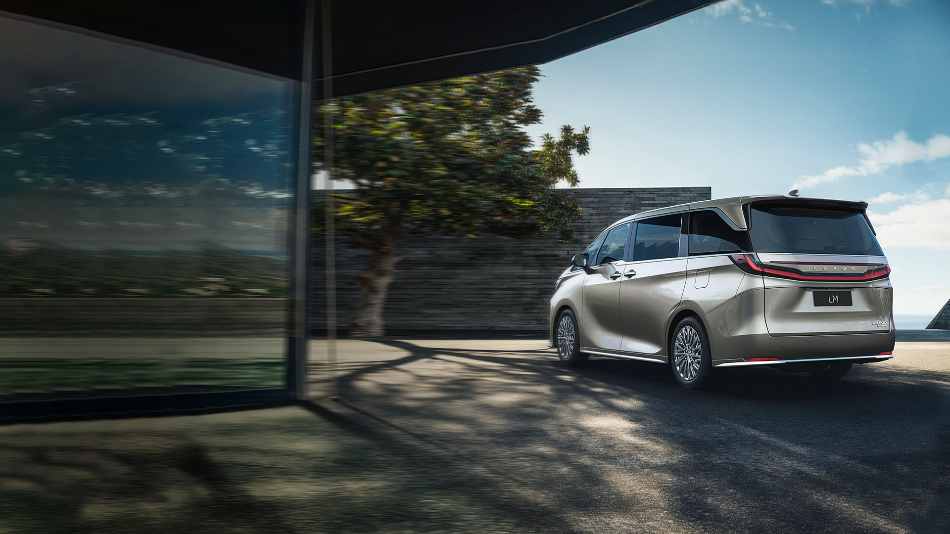 Lexus LM parked in open nature