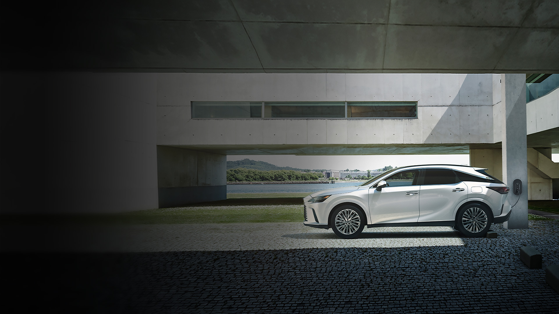 Electric Lexus RX plugged in and charging